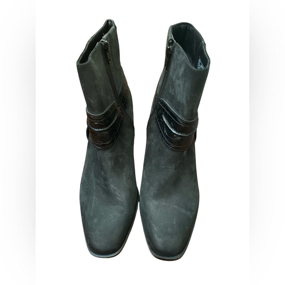 Vionic Black Leather Ankle Boot with Decorative Strap - Picture 8 of 14
